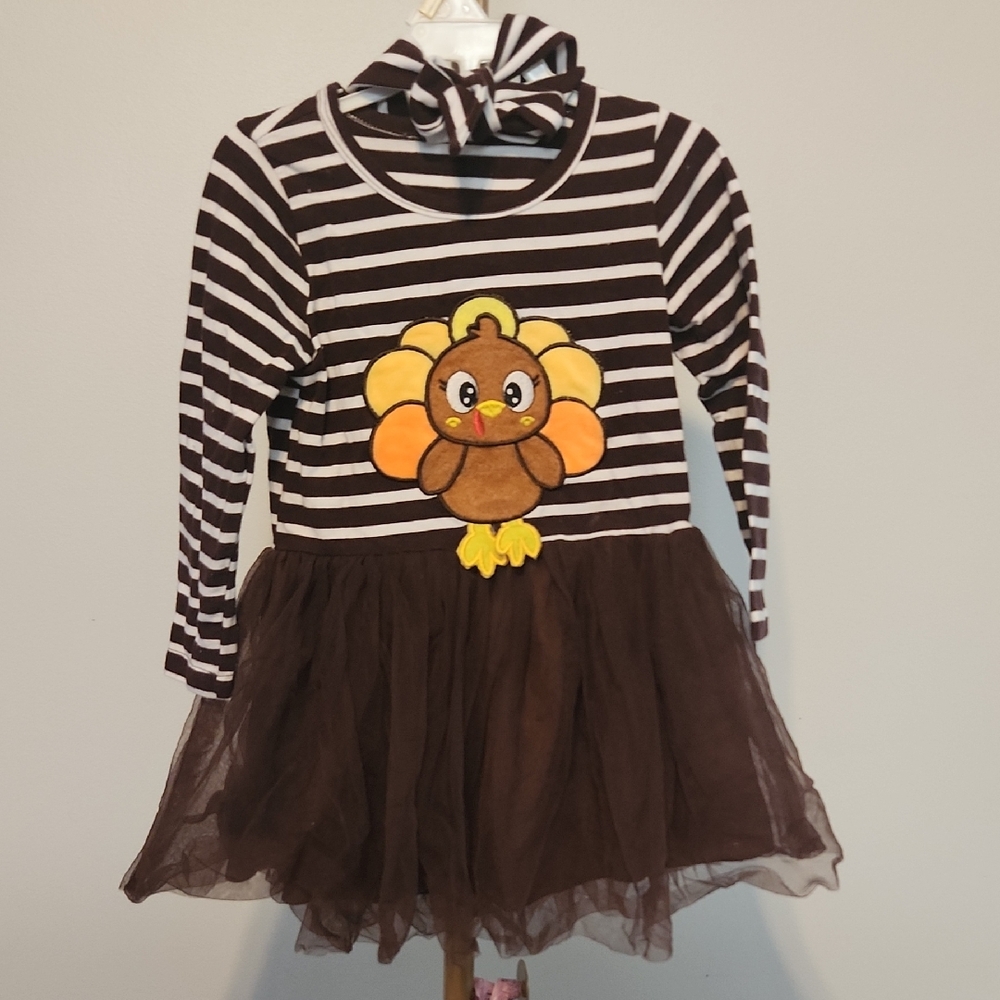 🧑‍🎄10/10🧑‍🎄Striped Brown and Yellow Turkey Costume Dress